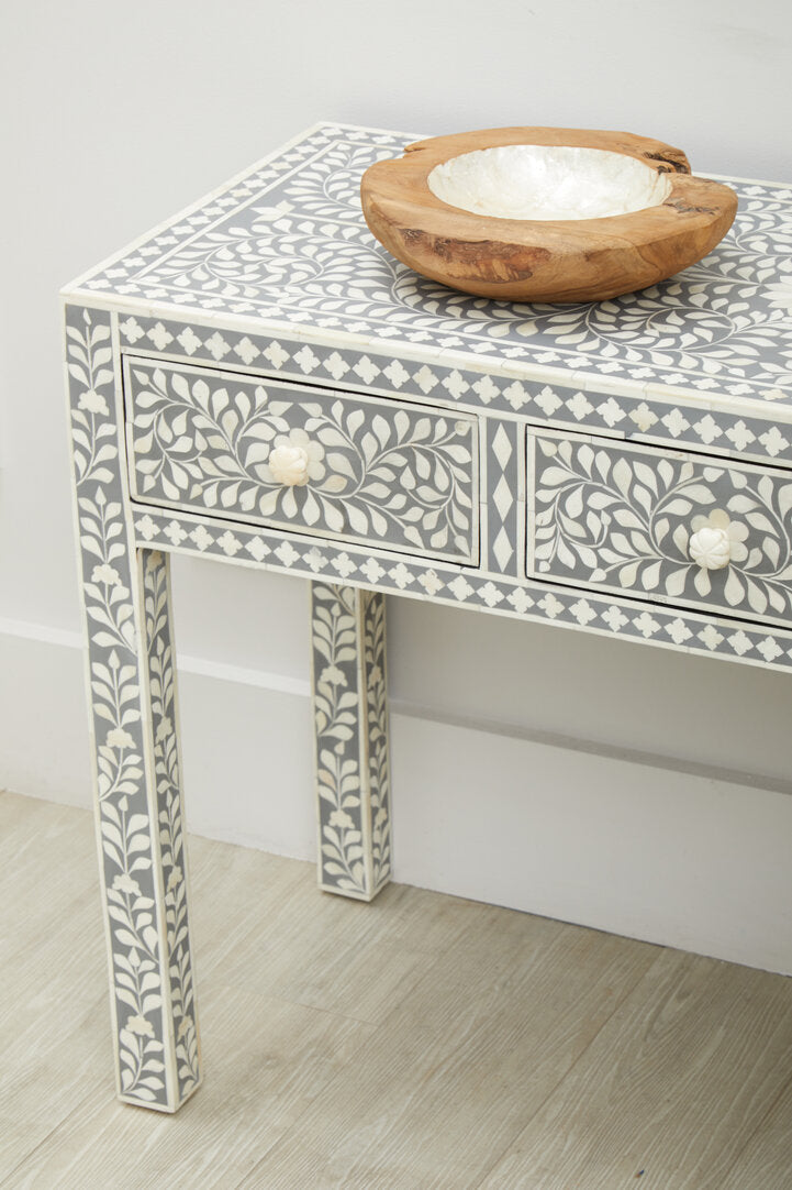 Axis Bone Inlay Desk with 3 Drawers