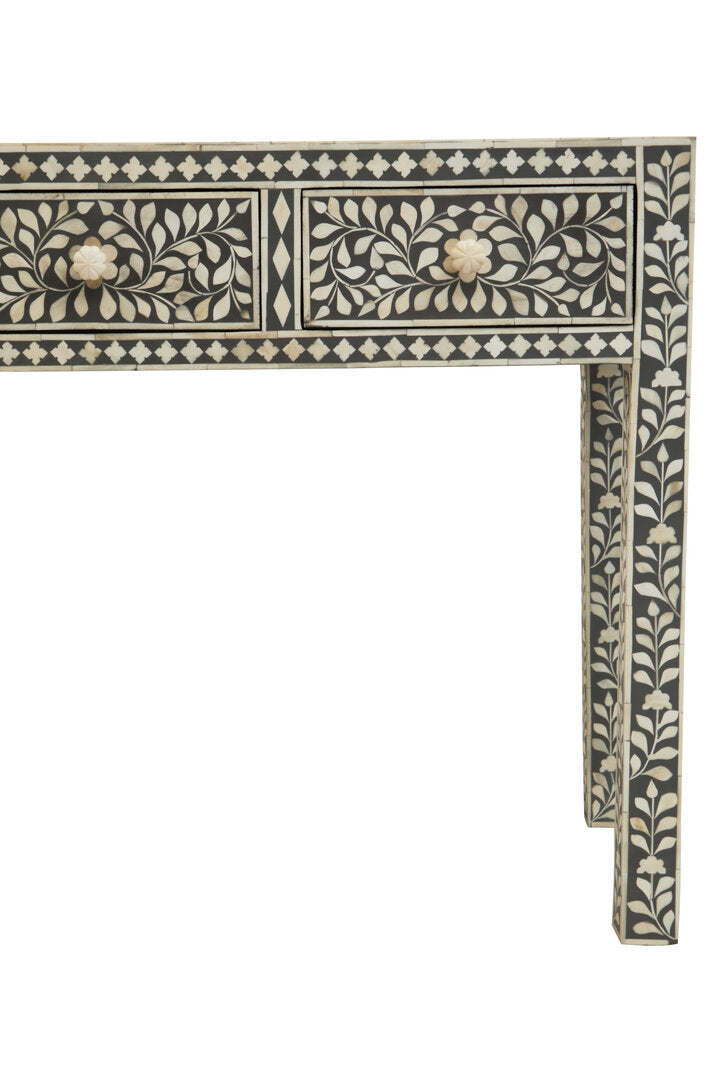Axis Bone Inlay Desk with 3 Drawers