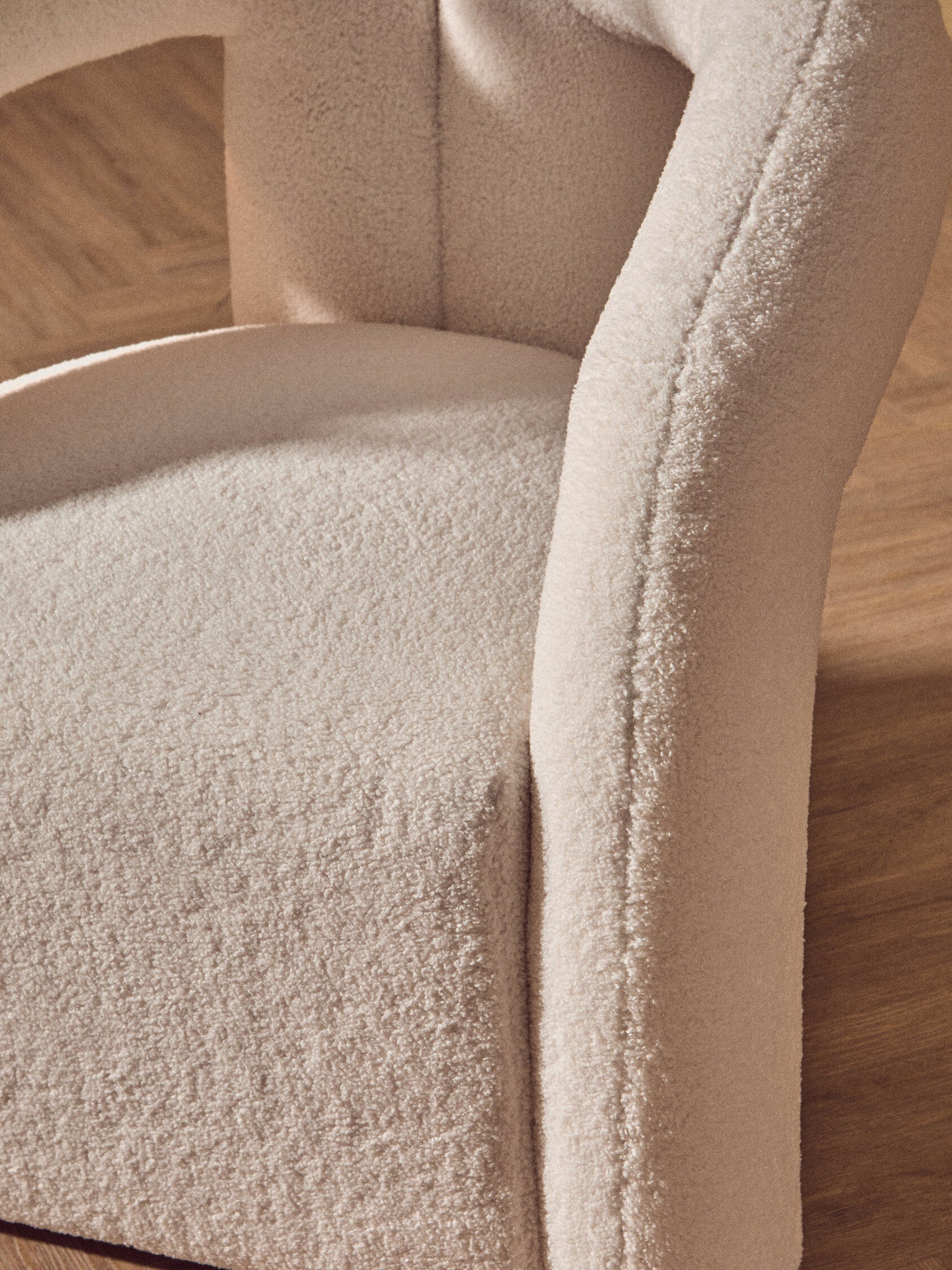 Diana Ivory Boucle Statement Chair