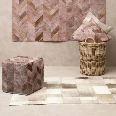 Vale Safira Grey Cowhide Patchwork Rug