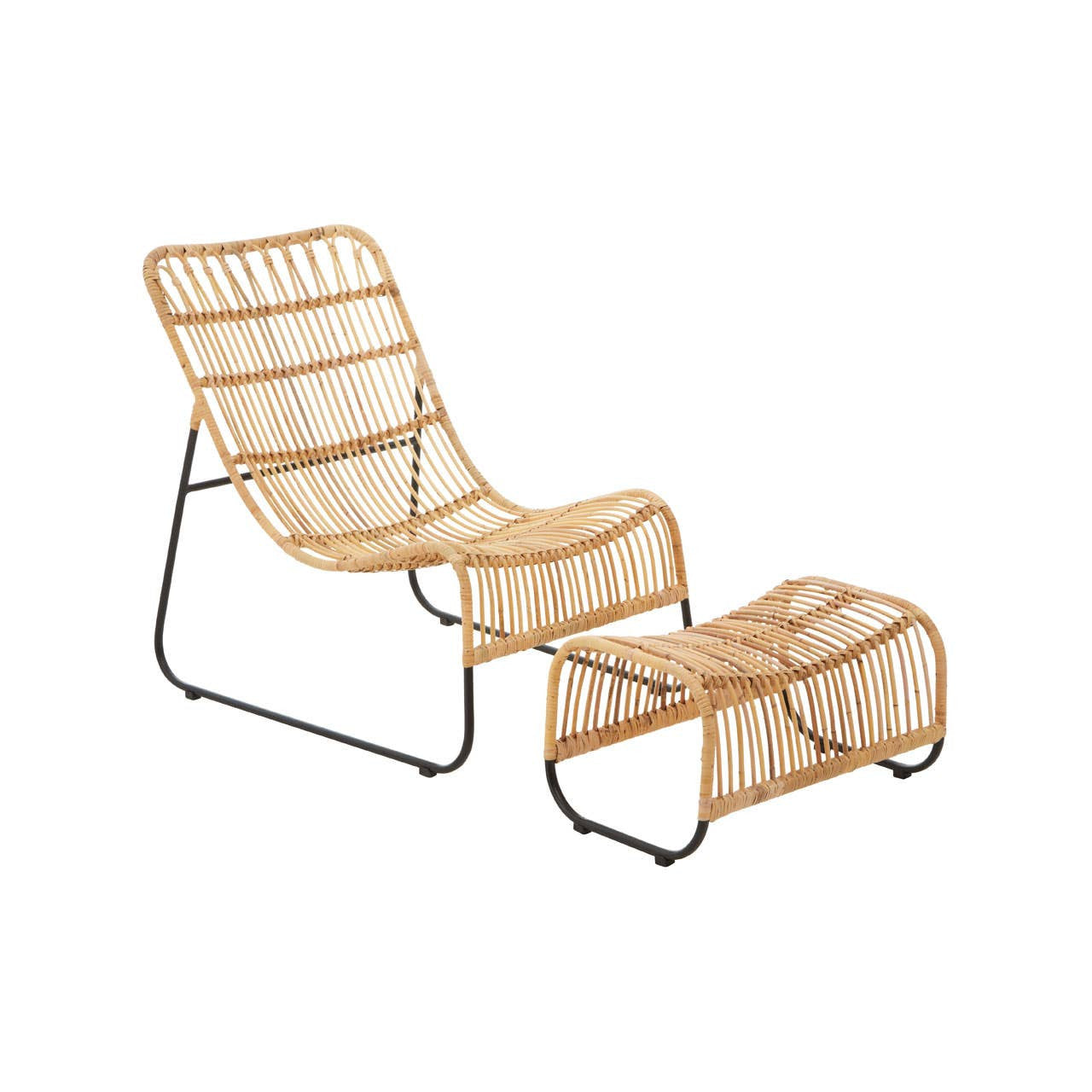 Marano Rattan Chair And Footstool Set