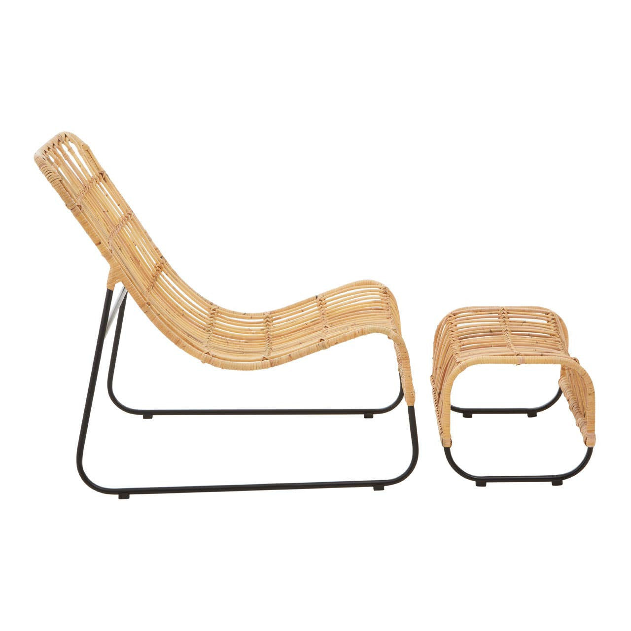 Marano Rattan Chair And Footstool Set