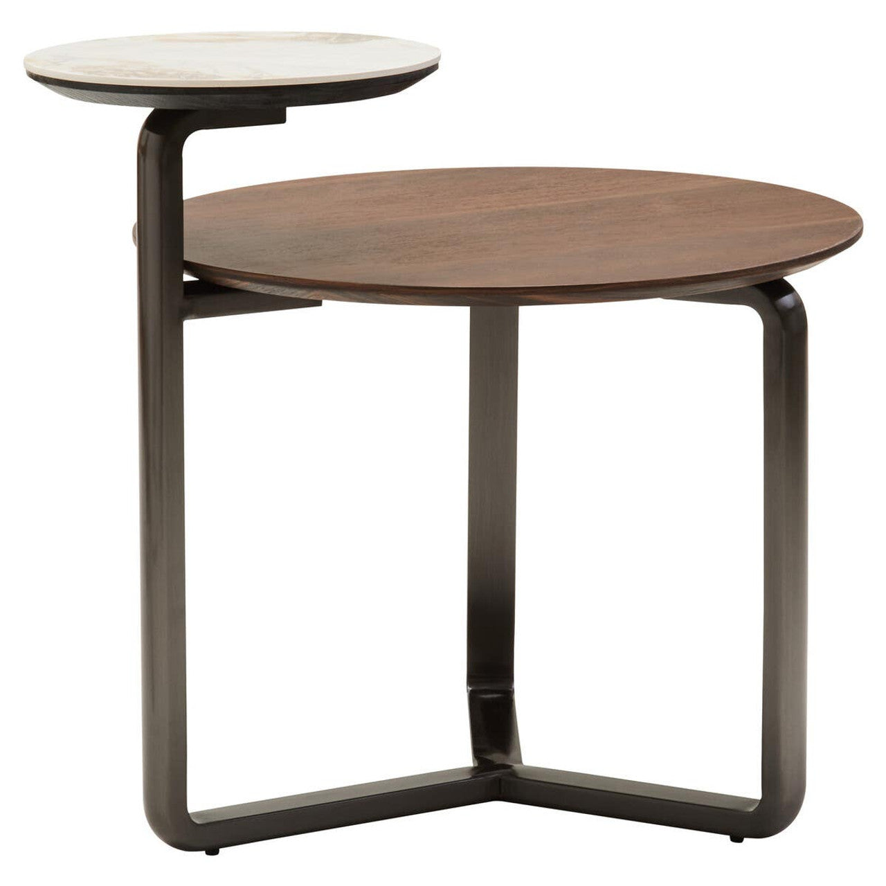 Regalia 2 Tier Round Veneer and Ceramic Coffee Table