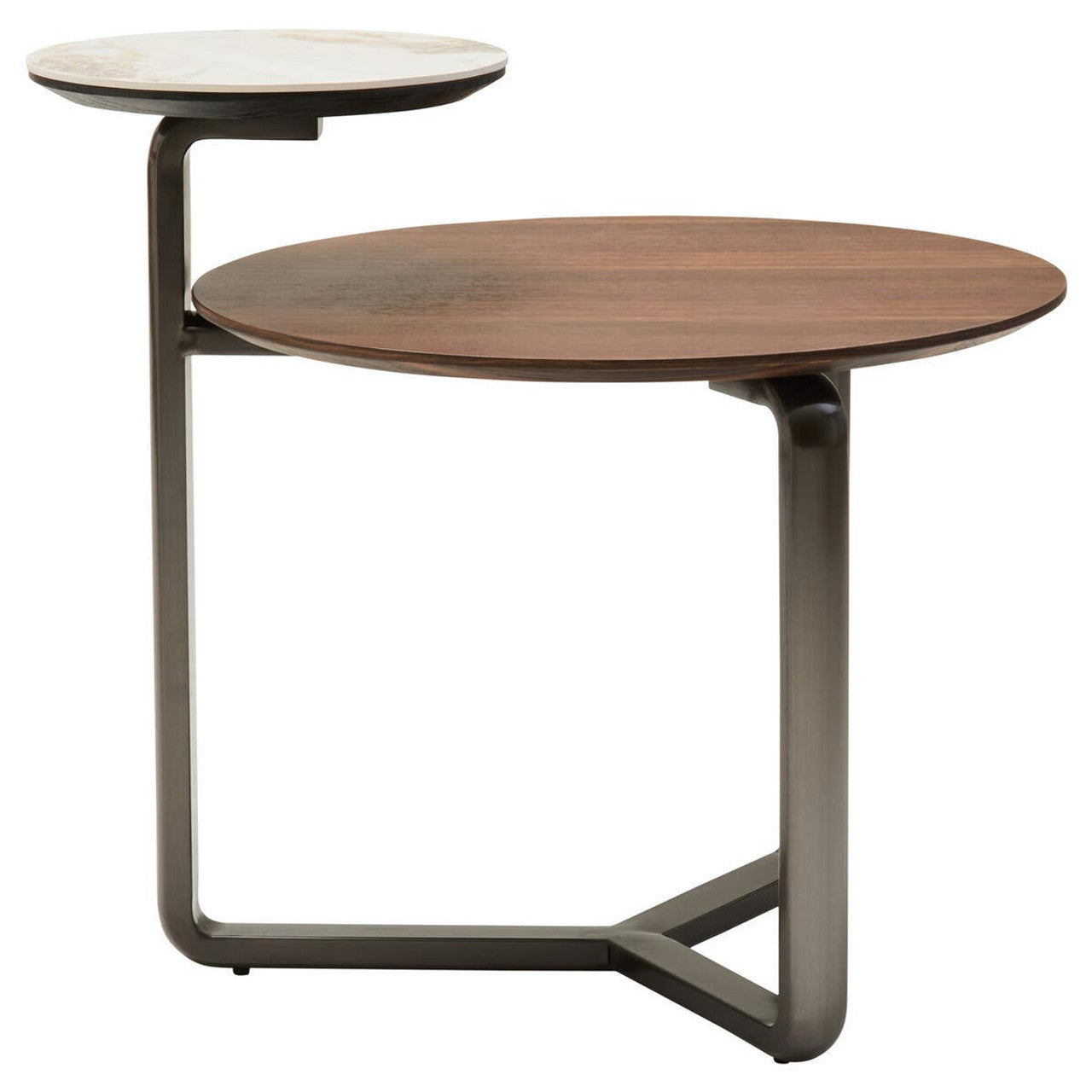 Regalia 2 Tier Round Veneer and Ceramic Coffee Table