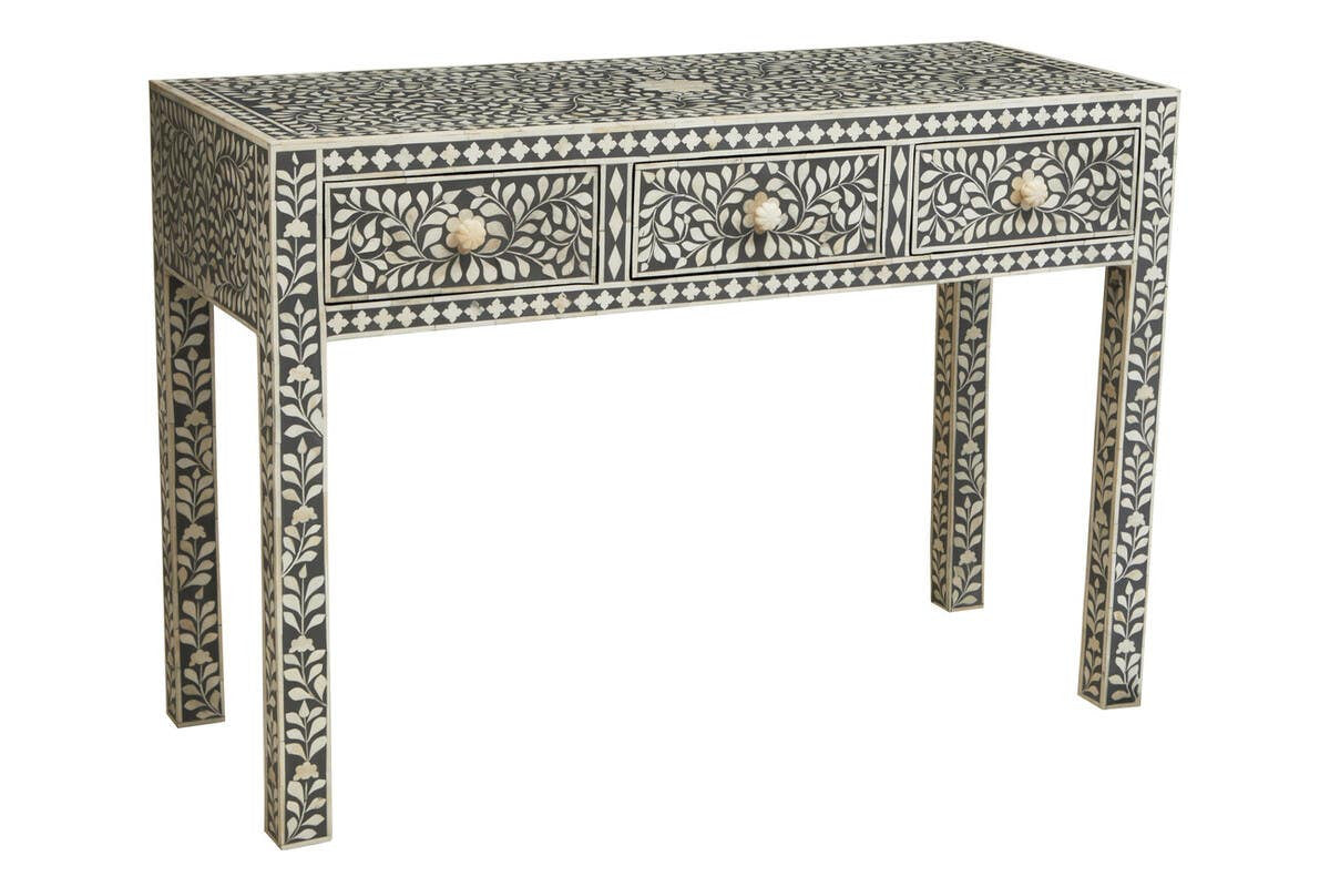 Axis Bone Inlay Desk with 3 Drawers