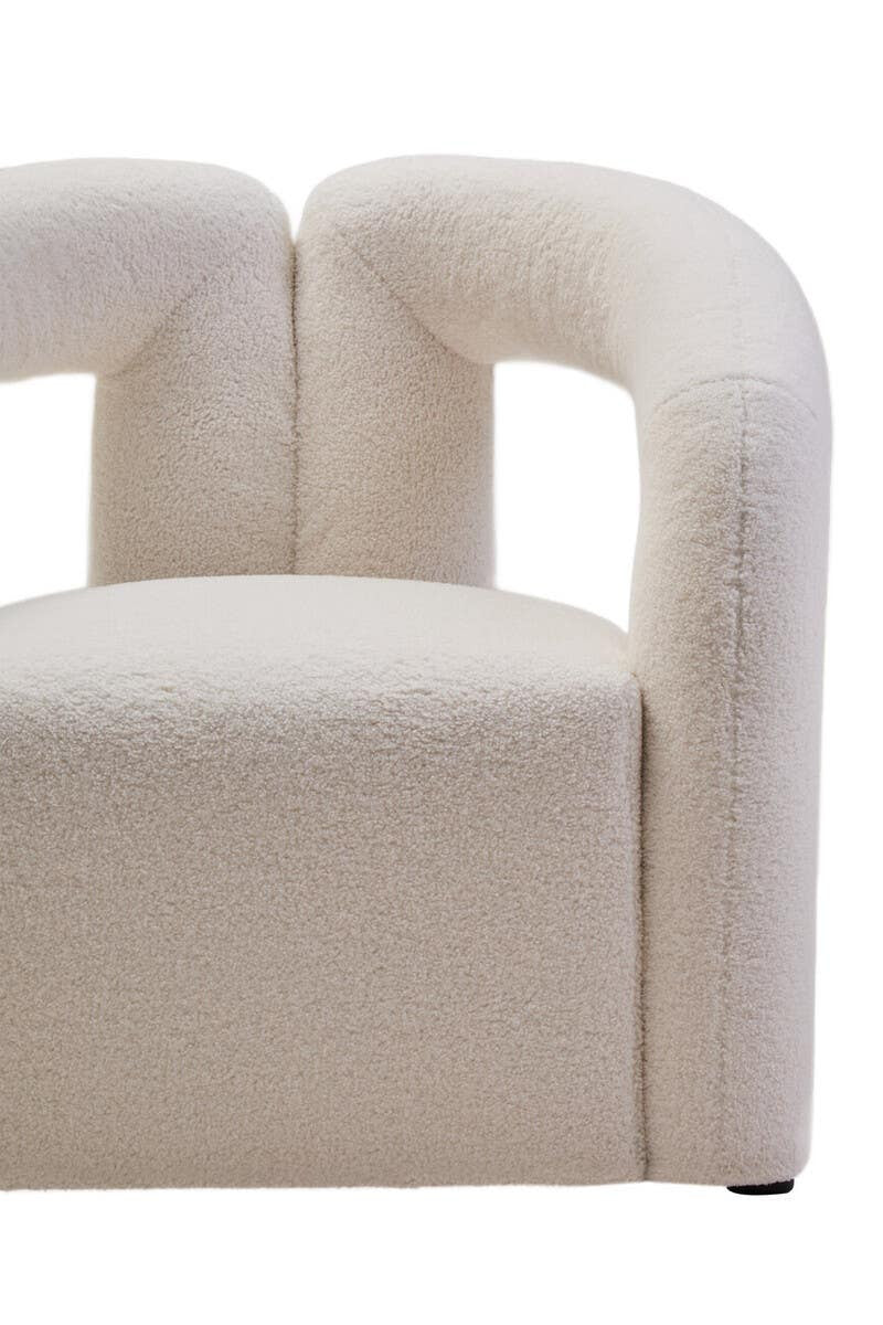 Diana Ivory Boucle Statement Chair