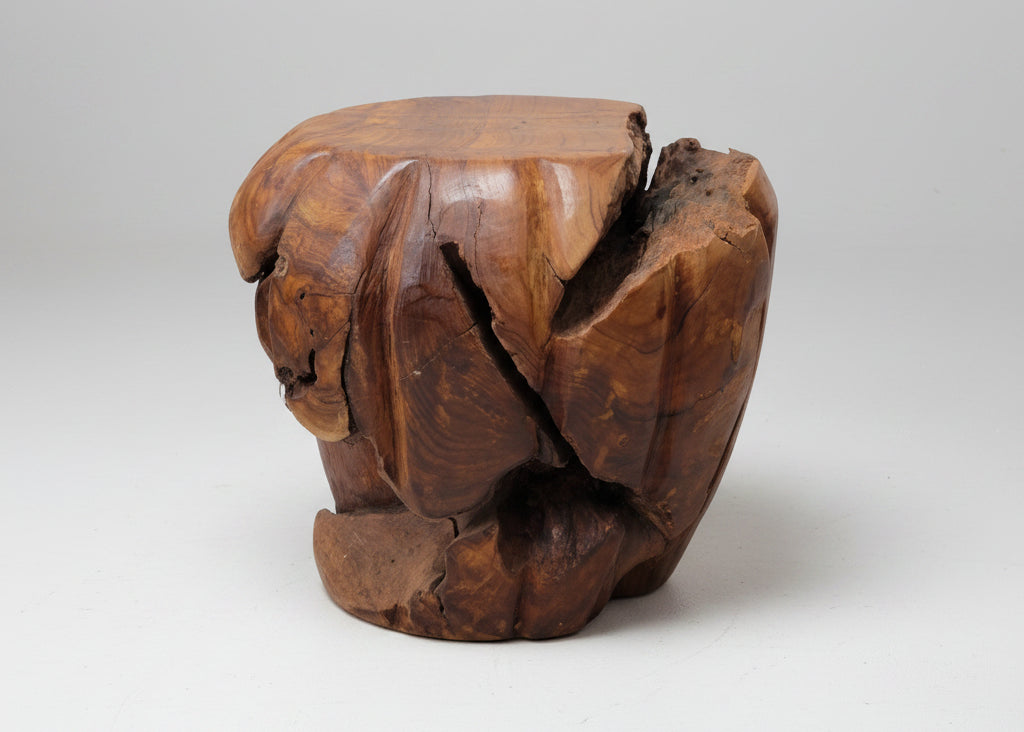 Rustic Teak Root Footstool