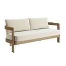 N3 Oak Three Seater Sofa Pearl Herringbone